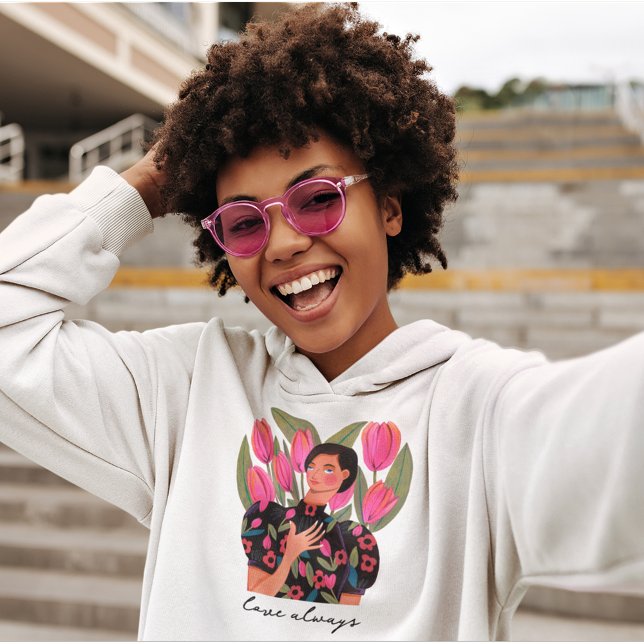 Camiseta Namorados de ilustração cardíaca do amor sempre mu (Criador carregado)