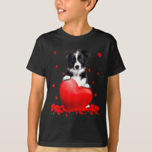 Camiseta Namorados de Natal do Coração Borda Collie