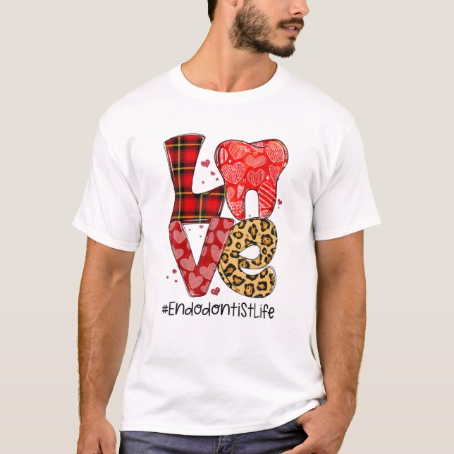 Camiseta Namorados de vida Endodontista do Leopardo (Frente)