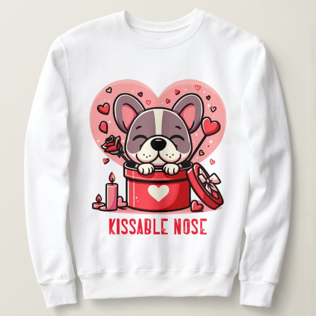 Camiseta Namorados do Buldogue Francês Kissable Nose (Frente do Design)
