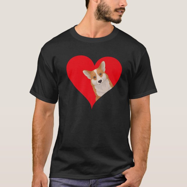 Camiseta Namorados Engraçados de Corgi Cachorro Cachorro Ca (Frente)