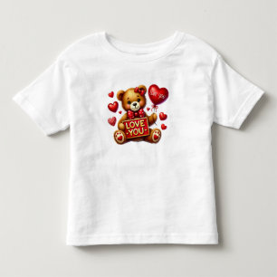 Camiseta Namorados Eu Te Amo Vermelho De Urso Teddy