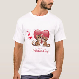 Camiseta Namorados Feliz de Dois Gatos