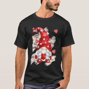 Camiseta Namorados Gnomo Love Heart Valentines Day Wo