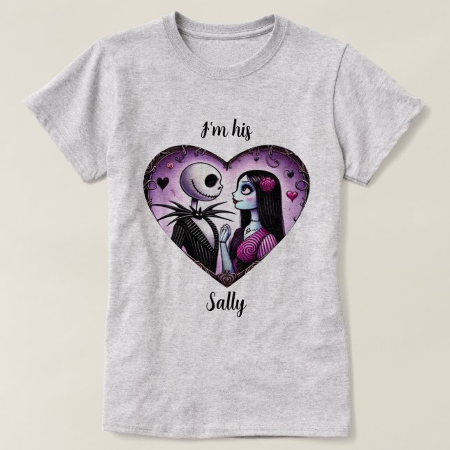 Camiseta Namorados Jack e Sally Gótico (Frente do Design)