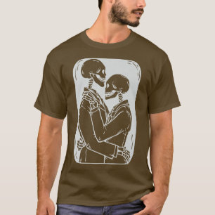 Camiseta Namorados Occulto Gótico Vintage Apelido esqueleto