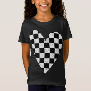 Camiseta Namorados preto e branco do coração marcado