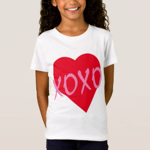 Camiseta Namorados Rosa XOXO Abraços Kisses Coração Vermelh