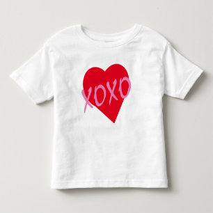 Camiseta Namorados Rosa XOXO Abraços Kisses Coração Vermelh