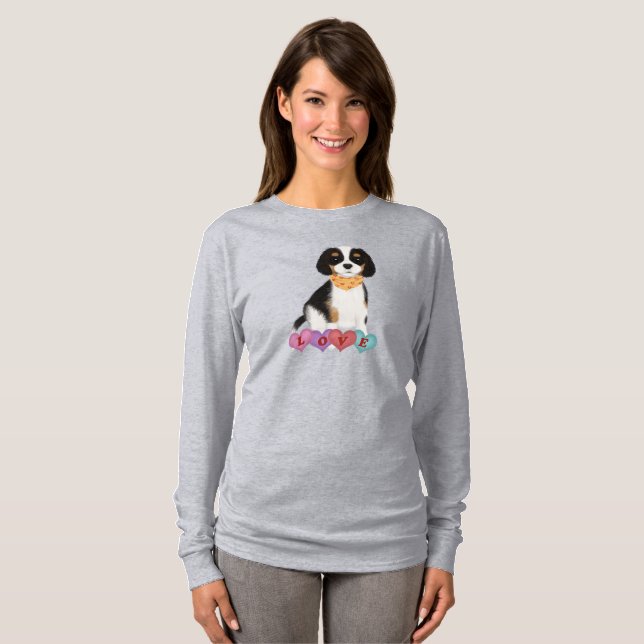 Camiseta Namorados Tri Cavalier King Charles Spaniel   (Frente Completa)