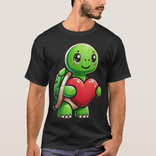 Camiseta Namorados Turtle Heart Lover Engraçados Meninos Mi
