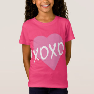 Camiseta Namorados XOXO Hugs beija o cor-de-rosa