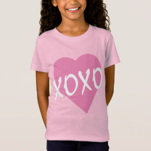 Camiseta Namorados XOXO Hugs beija o cor-de-rosa
