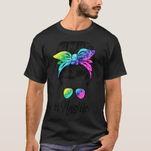 Camiseta Nan Life Messy Hair Bun Tie Dye Dia de as mães