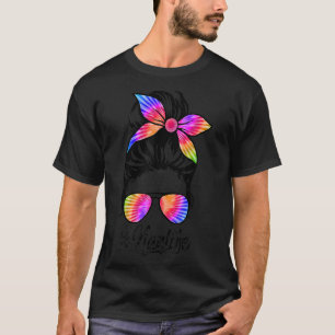 Camiseta Nan Life Messy Hair Bun Tie Dye Dia de as mães