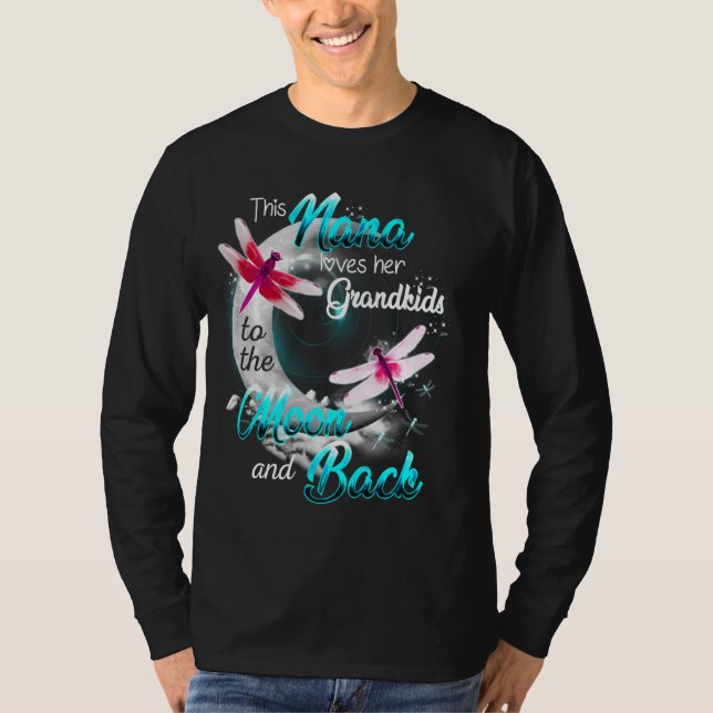 Camiseta Nana ama seus Netos Dragonfly Moon Women (Frente)