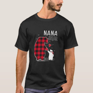 Camiseta Nana Bear Christmas Pajama Women Red Buffalo Xadre