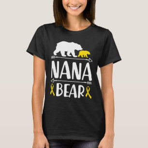 Camiseta Nana Bear Infância Cancer Conscientização Vovó de 