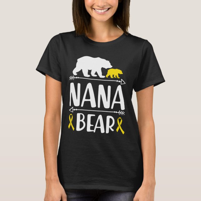 Camiseta Nana Bear Infância Cancer Conscientização Vovó de  (Frente)