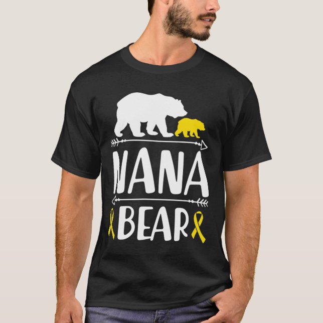 Camiseta Nana Bear Infância Cancer Conscientização Vovó de  (Frente)