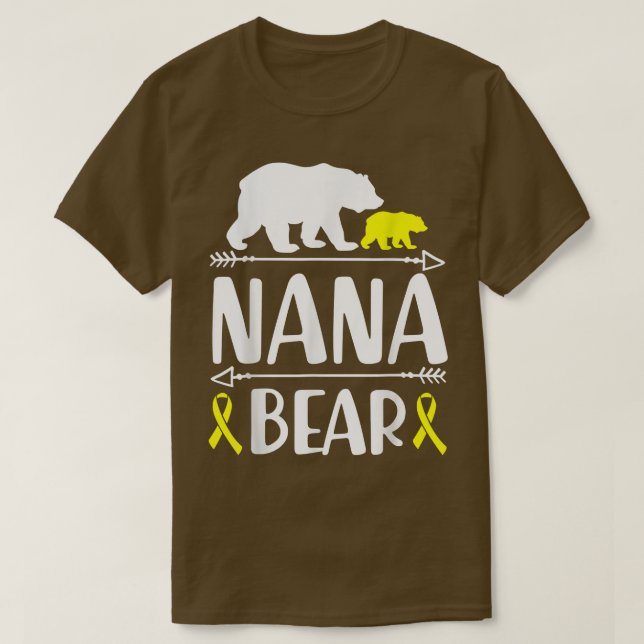 Camiseta Nana Bear Infância Cancer Conscientização Vovó de  (Frente do Design)
