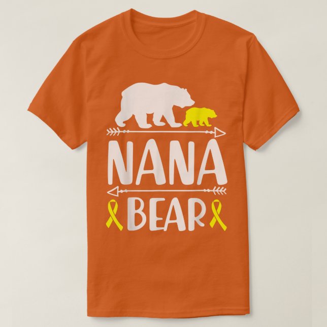 Camiseta Nana Bear Infância Cancer Conscientização Vovó de  (Frente do Design)