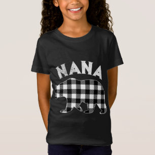Camiseta Nana Bear Natal, Xadrez Negra E Branca