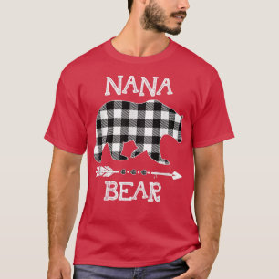 Camiseta Nana Bear Natal, Xadrez Negra E Branca