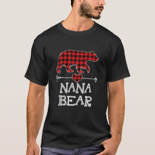 Camiseta Nana Bear , Xadrez Vermelha Buffalo Nana Bear Paja