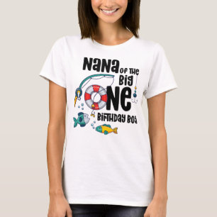Camiseta Nana Big One Boy de 1 ano pescando aniversário T-S