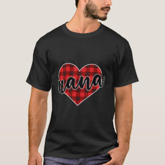 Camiseta Nana Buffalo Xadrez Heart Cozy Pat de inverno