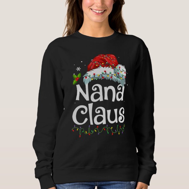 Camiseta Nana Claus  Christmas Pajama Family Matching Xmas  (Frente)