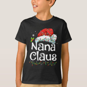 Camiseta Nana Claus Natal Família de Pijama Combinando Xmas