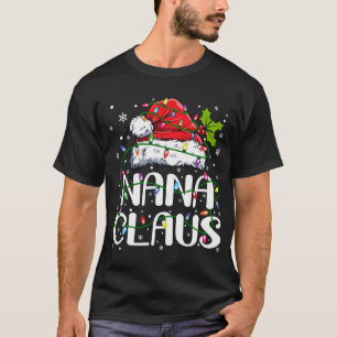 Camiseta Nana Claus Natal Luz Festa da Família Pajama