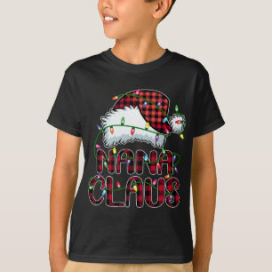 Camiseta Nana Claus Natal Luz Festa da Família Pajama