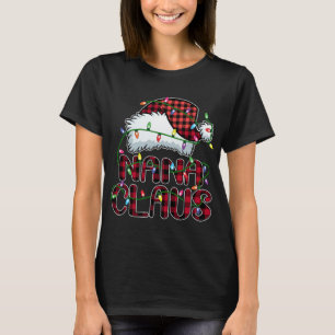 Camiseta Nana Claus Natal Luz Festa da Família Pajama