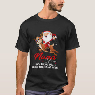 Camiseta Nana Claus Reindeer Feliz Feliz Santa Claus Ch