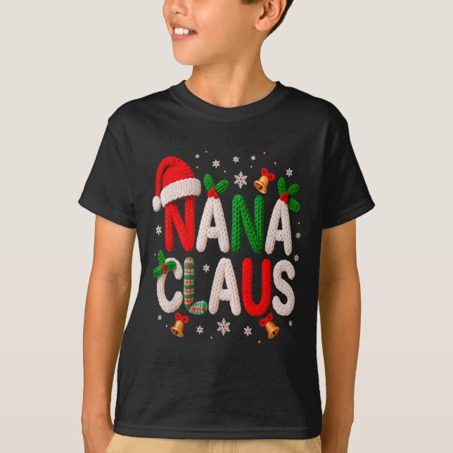 Camiseta Nana Claus Santa Claus Crochet &amp; Knitting Love (Frente)