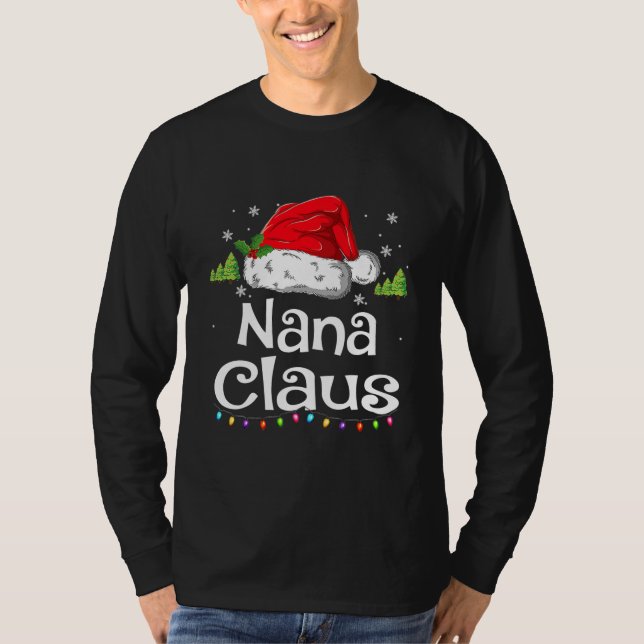 Camiseta Nana Claus Shirt Christmas Pajama Family Matching (Frente)
