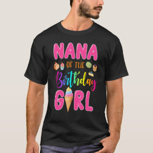 Camiseta Nana Da Família Tema Da Rapariga De Aniversário B
