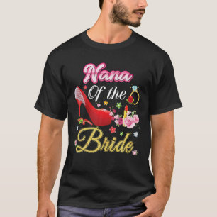 Camiseta Nana Da Noiva Feliz Casamento Flor Calçado Rosa M