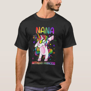 Camiseta Nana Da Princesa de Aniversário Dabbing Unicorn