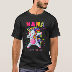 Camiseta Nana Da Princesa de Aniversário Garota Unicórnio
