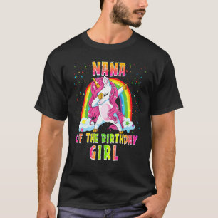 Camiseta Nana Da Rapariga De Aniversário A Dabbing Unicorn 