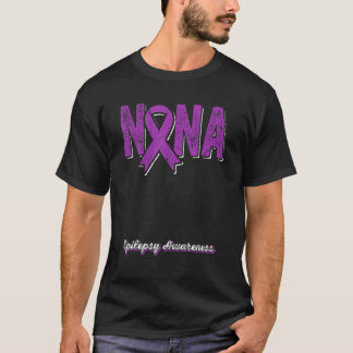 Camiseta Nana de um guerreiro Epilepsia Nana Purple Fita Su