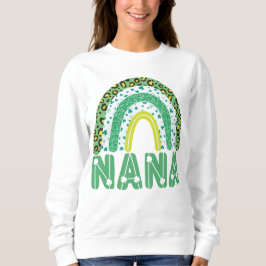 Camiseta Nana Dia de São Patrício Irlandesa Avó Rainbow
