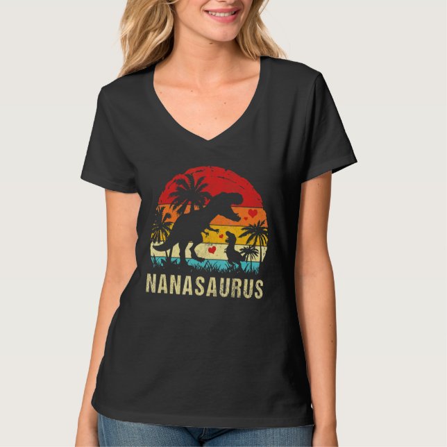 Camiseta Nana Dinosaur Kid Nana Saurus 2022 (Frente)