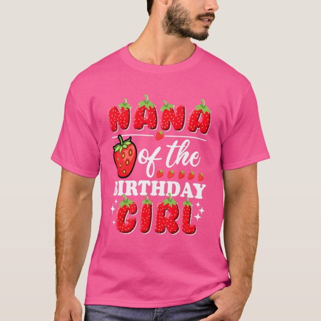 Camiseta Nana do aniversário da garota de aniversário (Frente)