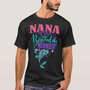 Camiseta Nana Do Aniversário Sereia Felicidade Da Família