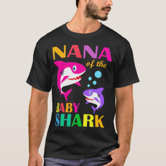 Camiseta Nana Do Bebê Aniversário Tubarão Nana Tubarão Mãe'